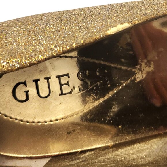 GUESS | Glitter Gold Platform High Heels - Picture 8 of 9